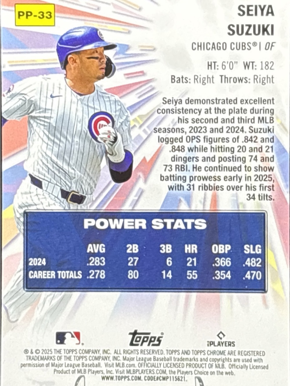 Topps Chrome Seiya Suzuki Power Players - Picture 2 of 2